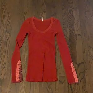 Free People thermal with embellished cuffs